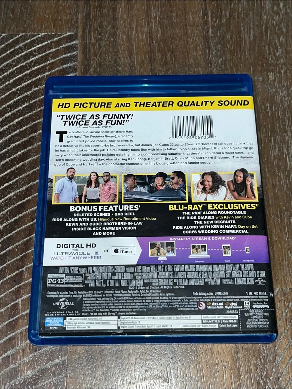 Ride Along 2 Blu-Ray DVD Digital HD Kevin Hart Ice Cube